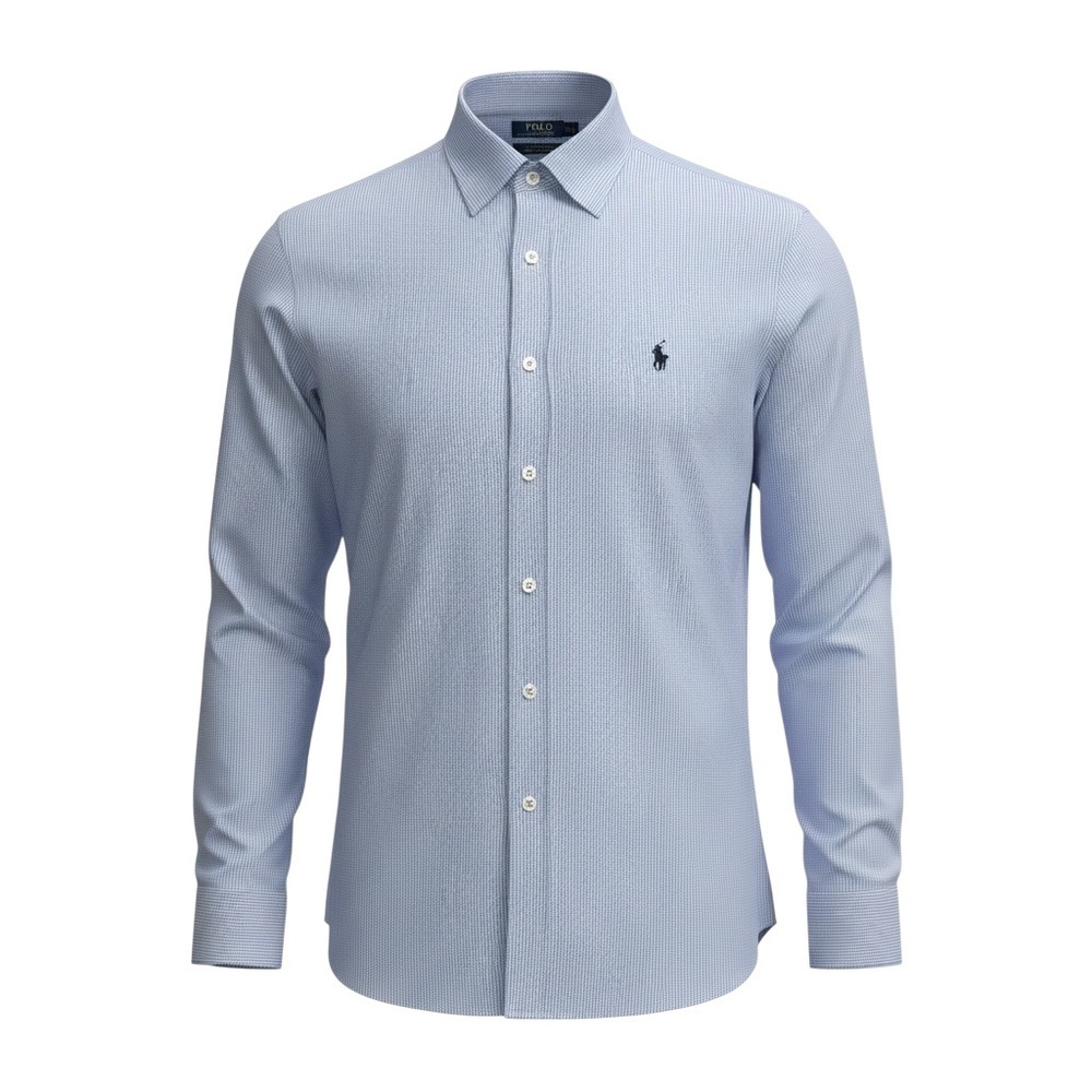 Polo by Ralph Lauren Men's Light Blue Button Up Dress Shirt Large Cotton Stretch